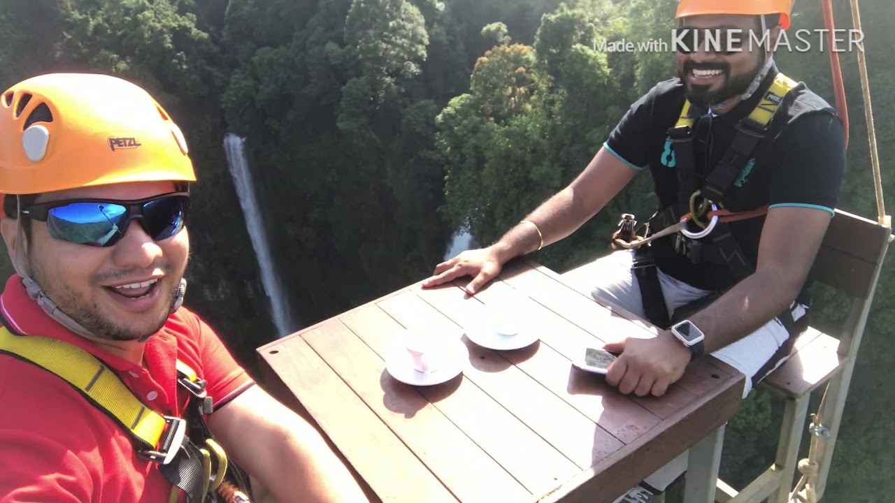 Chennai to Laos - Indian In Laos - Zipline in Tadfane waterfalls