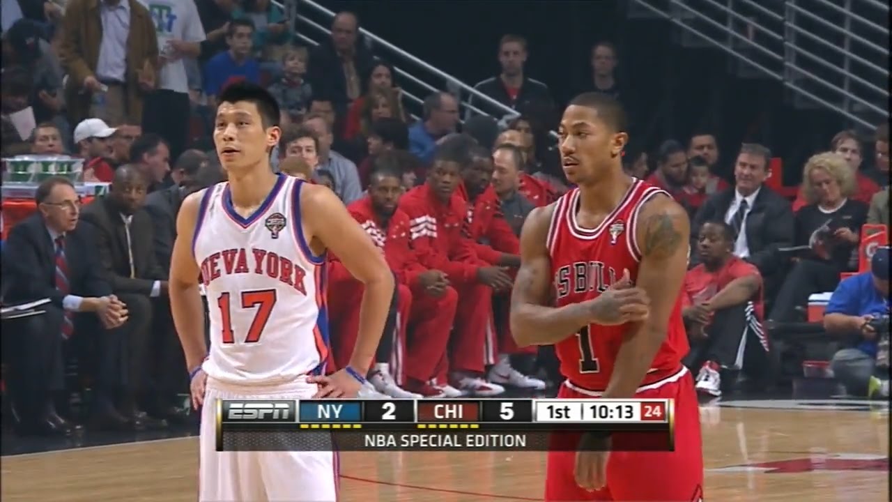 Derrick Rose vs Jeremy Lin PG Duel 2012.03.12 - LINSANITY Take On The MVP!