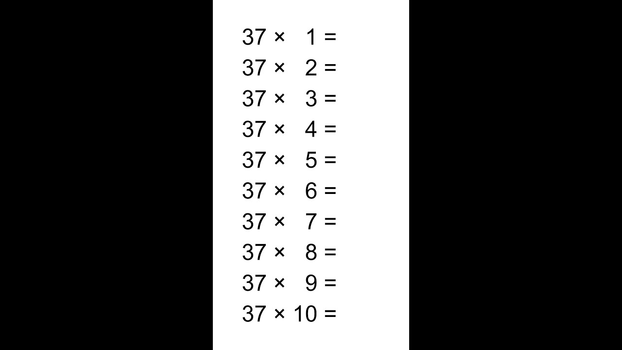 Table of 37 | Math Tricks For Fast Calculation | Tricks To Write Table Of 37 | Joy Math #shorts