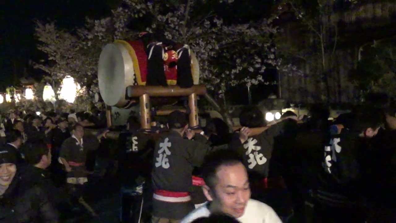 大北町の大太鼓 高宮神社春祭り 宵宮の宮入 高宮太鼓祭り 滋賀県彦根市高宮町