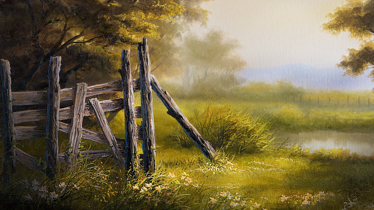 Fence in the Meadow - Oil Painting Demo