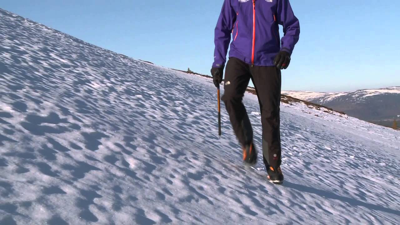 Kicking steps in snow