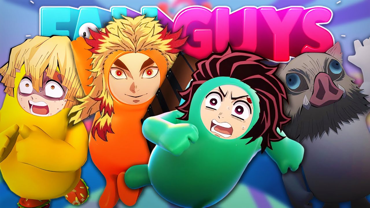 Los Kimetsu JUEGAN FALL GUYS!