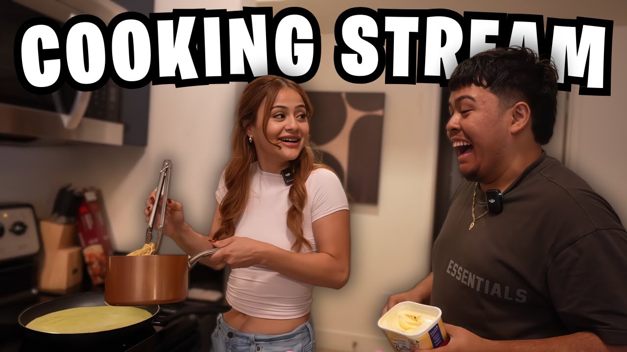 Teaching Benjy Chavez how to make my green spaghetti!