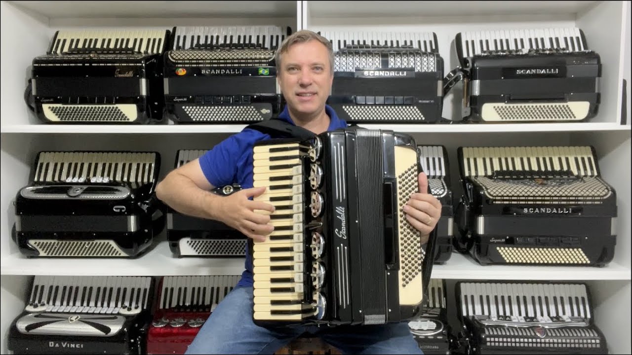 Acordeon Scandalli Brevetto - Quarta Oitavada - 13/6 Reg. - 11.2 kg - 48 cm - Jeferson Oliveira