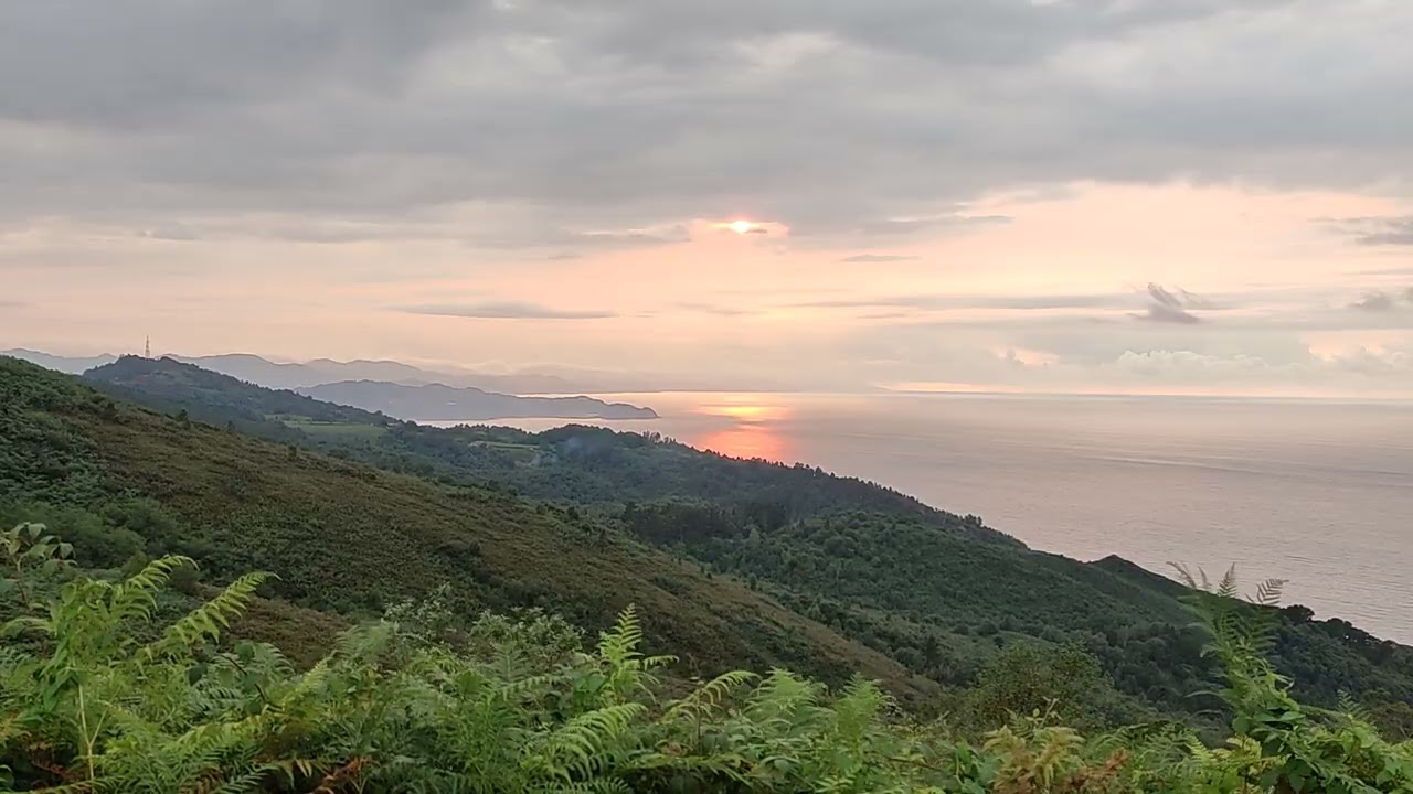 nature atmosphere,sea atmosphere, sunset and sound of car traffic
