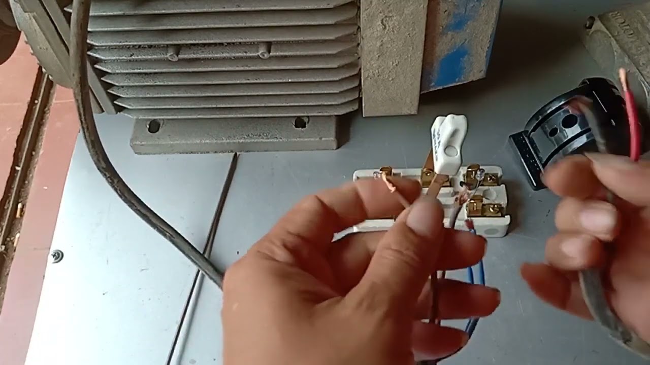 Lắp đặt bộ công tắc cầu dao đổi chiều quay động cơ điện1pha