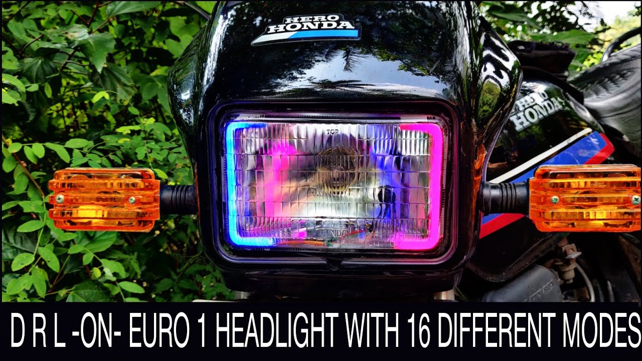 D R L on Euro one Headlight 16 Modes[simple wiring connection ]for buy flasher link in description 👇