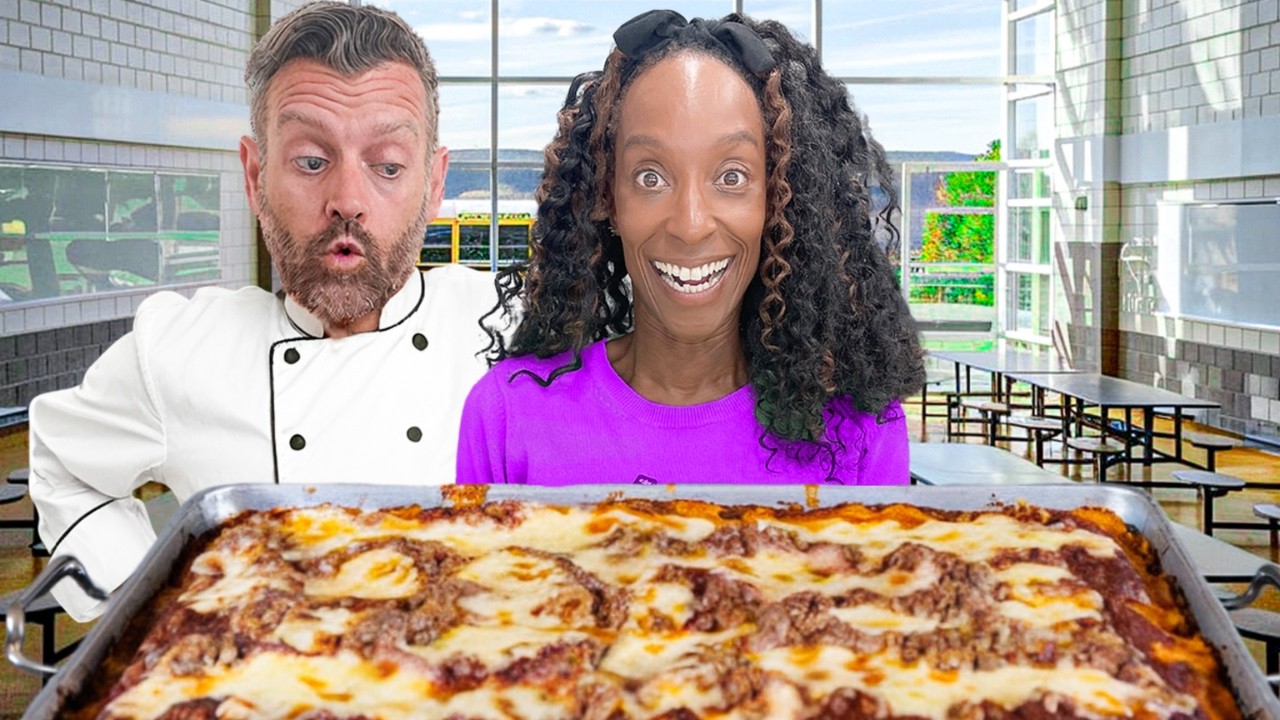 Two Brits Try MAKING USA School Cafeteria Pizza From The 1980s & '90s