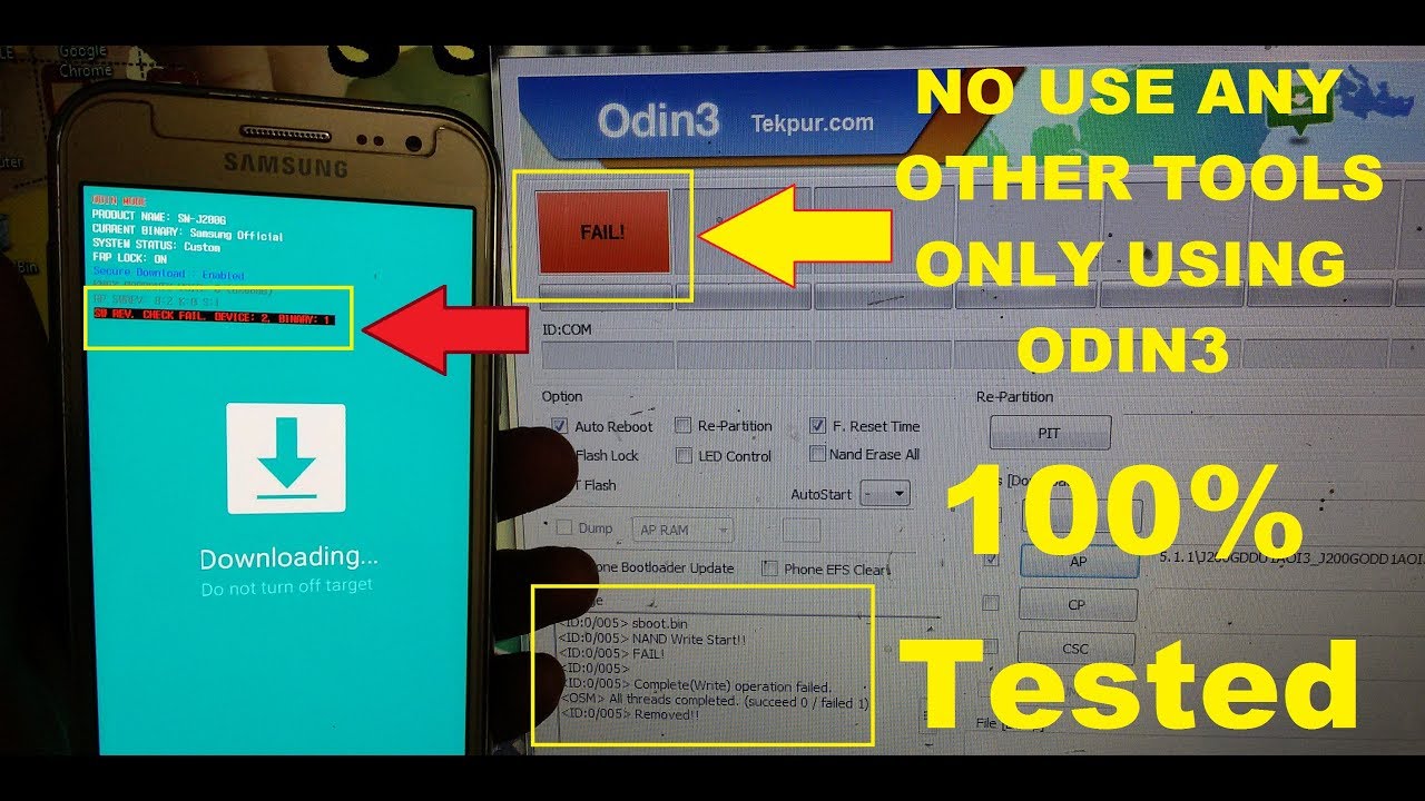 Fix Samsung Flash FAIL! SOLUTION/Samsung Odin3 Flash Fail/SW REV.CHECK FAIL! DEVICE:2 BINARY1
