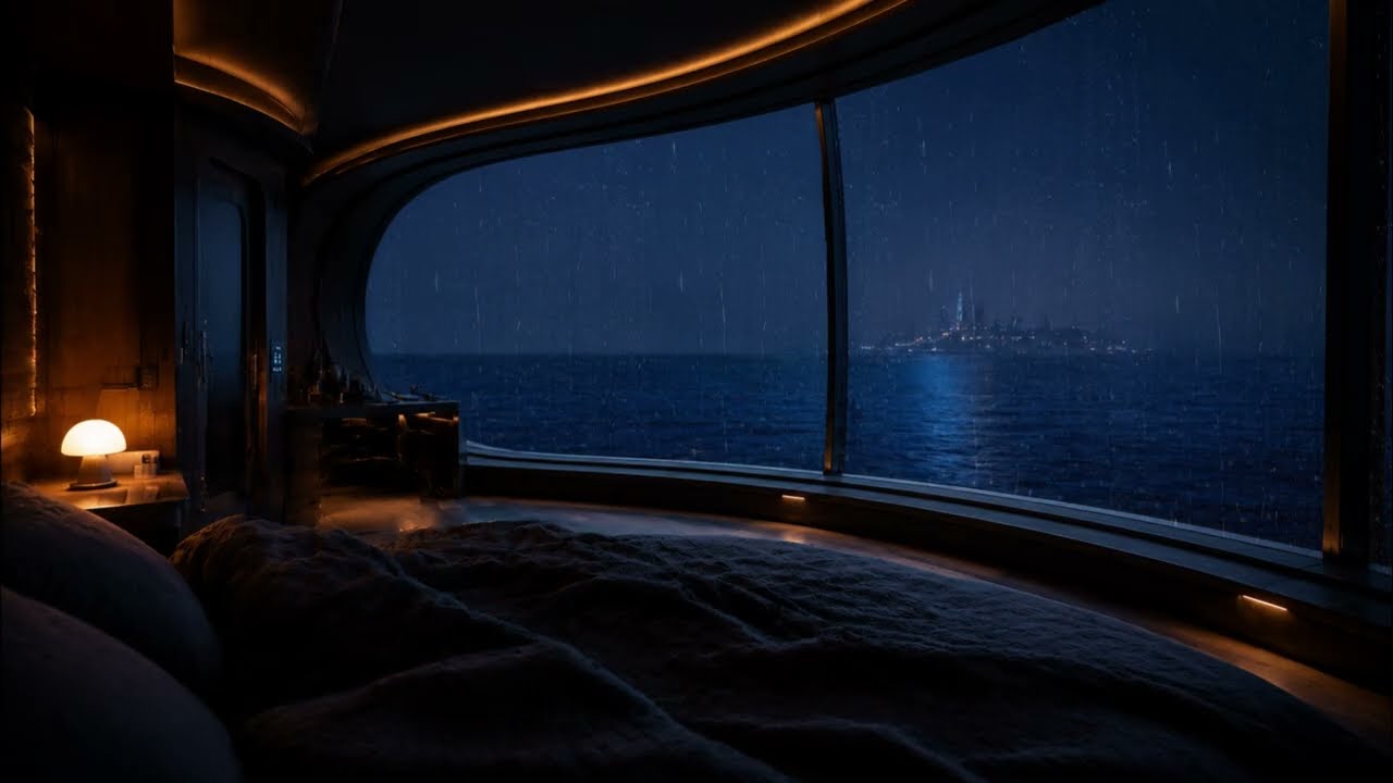 POV: You're Sleeping Above a Silent City 🌧️ Corner Window Rain Sounds | RainEcho Sleep