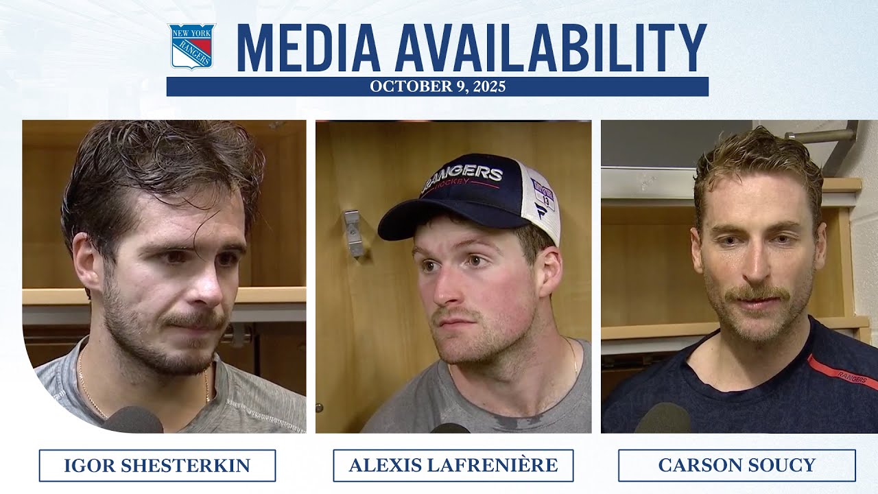NYR at BUF: I. Shesterkin, A. Lafrenière & C. Soucy Postgame Media Availability | Oct. 9, 2025