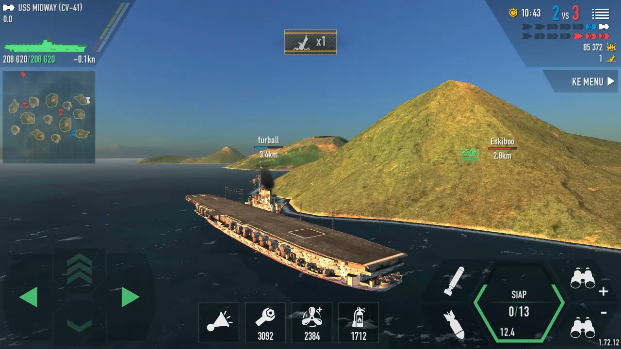 BATTLE OF WARSHIPS PAKAI KAPAL INDUK USS MIDWAY