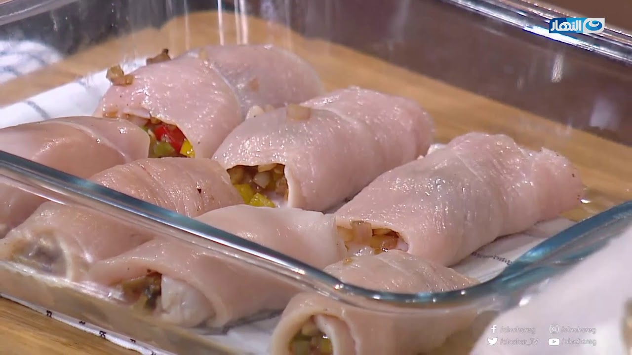 أكلة بيتى | طريقة عمل فراخ الرول بالباشميل _ أرز مدخن _ طماطم مشوية