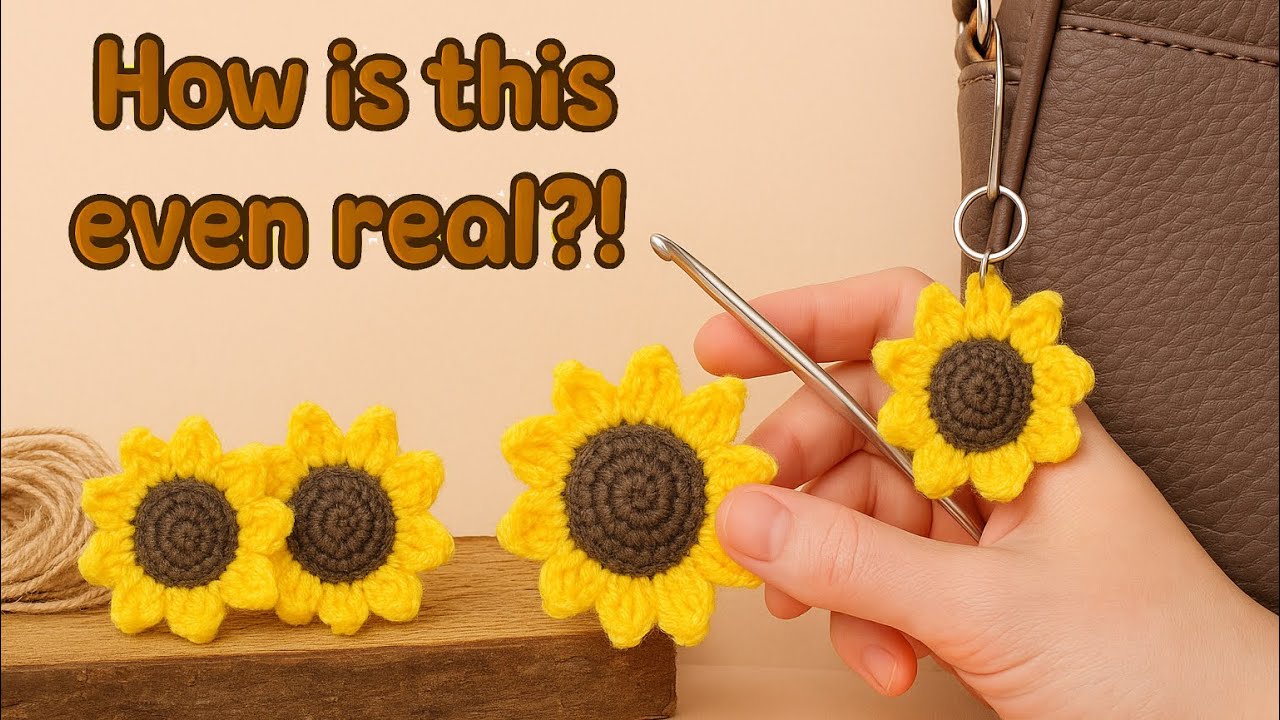 “No Way You Made This with Yarn! 🌻🔥 (Sunflower Crochet Tutorial)” #crochet #sunflower