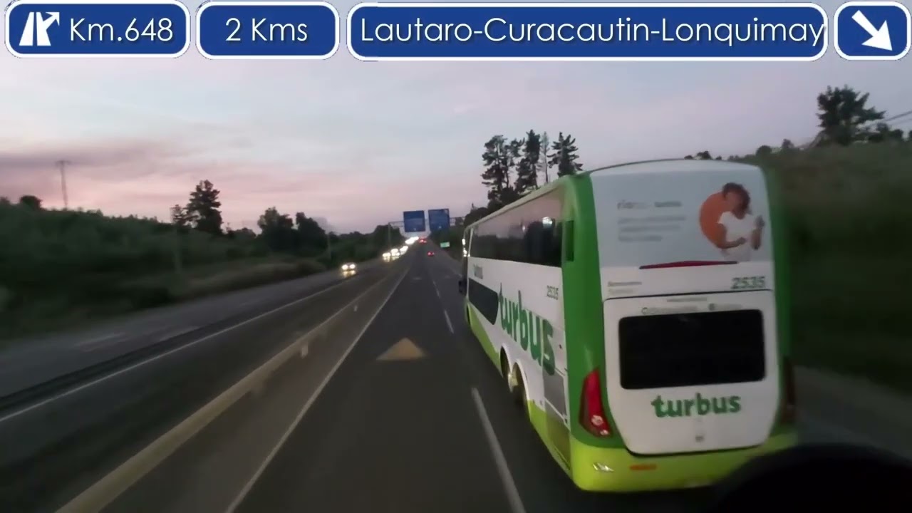Chile Via Panamericana : Ruta Nacional 5 Sur : Tramo Temuco a Santiago - 671 Kms