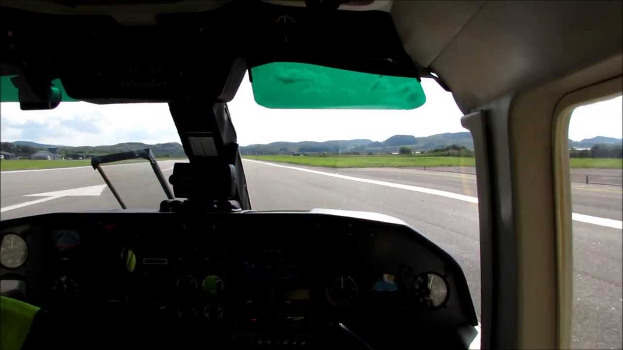 Take off from Oban on board a Hebridean Air Services BN-2B Islander