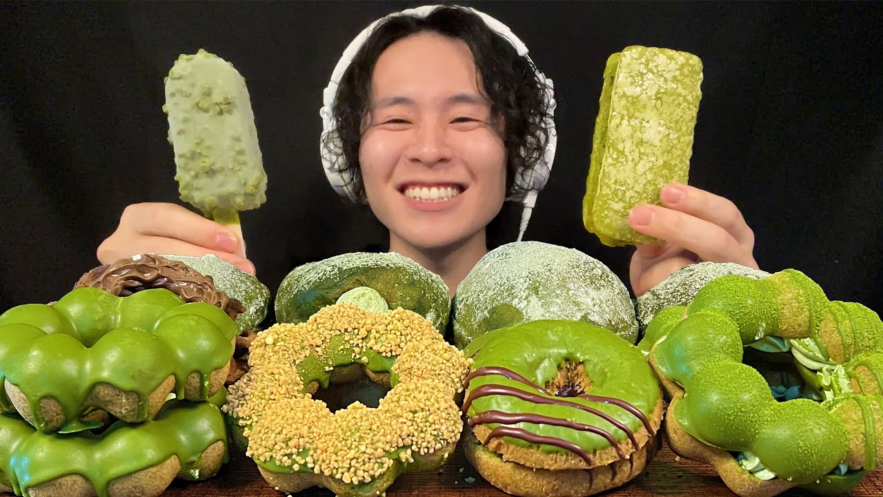 ASMR 抹茶ドーナツがやってきた‼️【咀嚼音/mukbang/Eating Sounds】