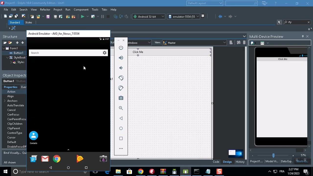 DELPHI android uses style book for massing designee