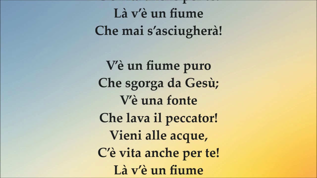 V’è un fiume puro (cantico strumentale con testo)