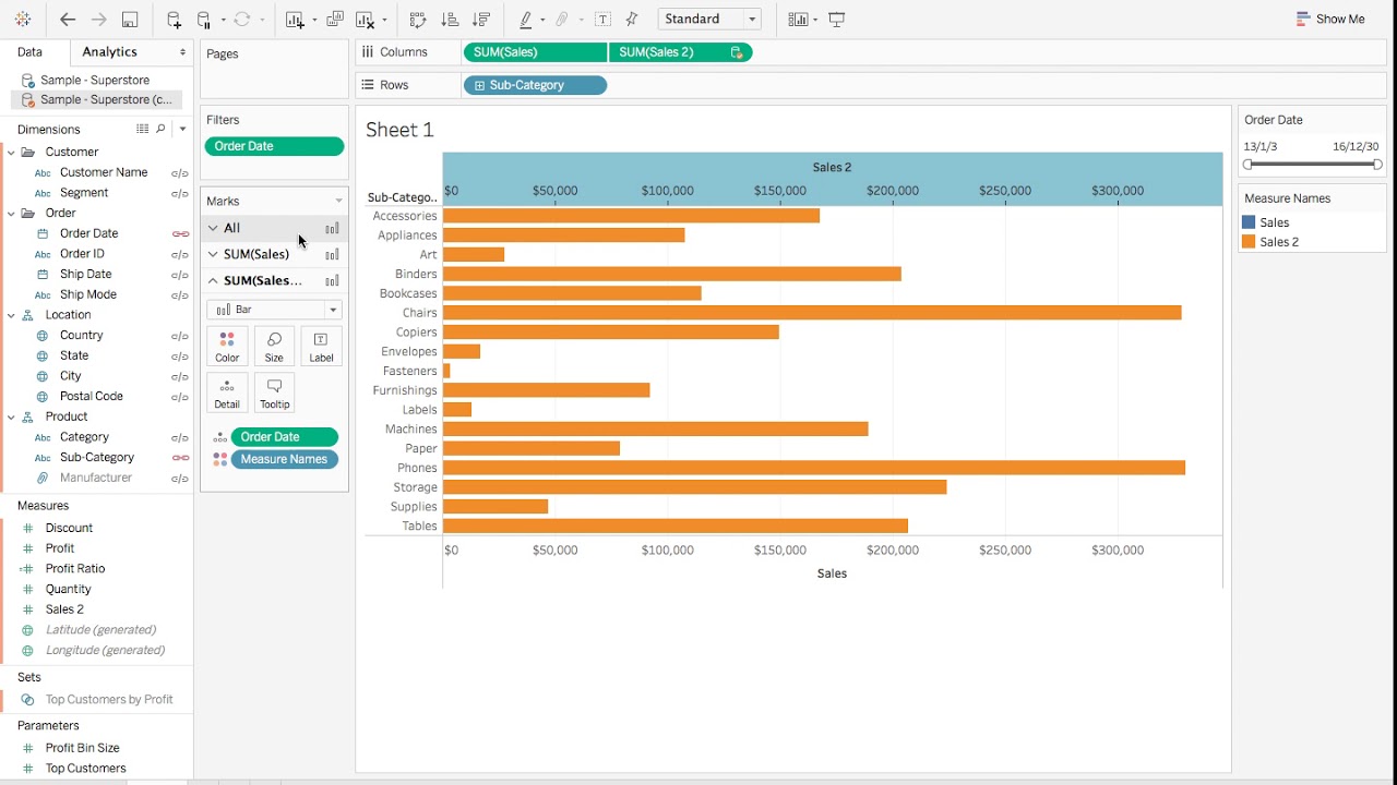 Tableau Tutorial 20: How to Show Original Data While Filtering the Bar Chart