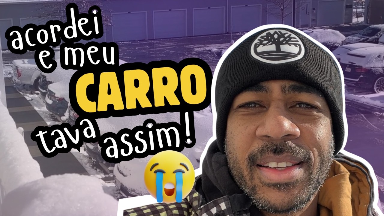 Limpando o carro na neve nos EUA. Acordei e Meu Carro Estava Assim…