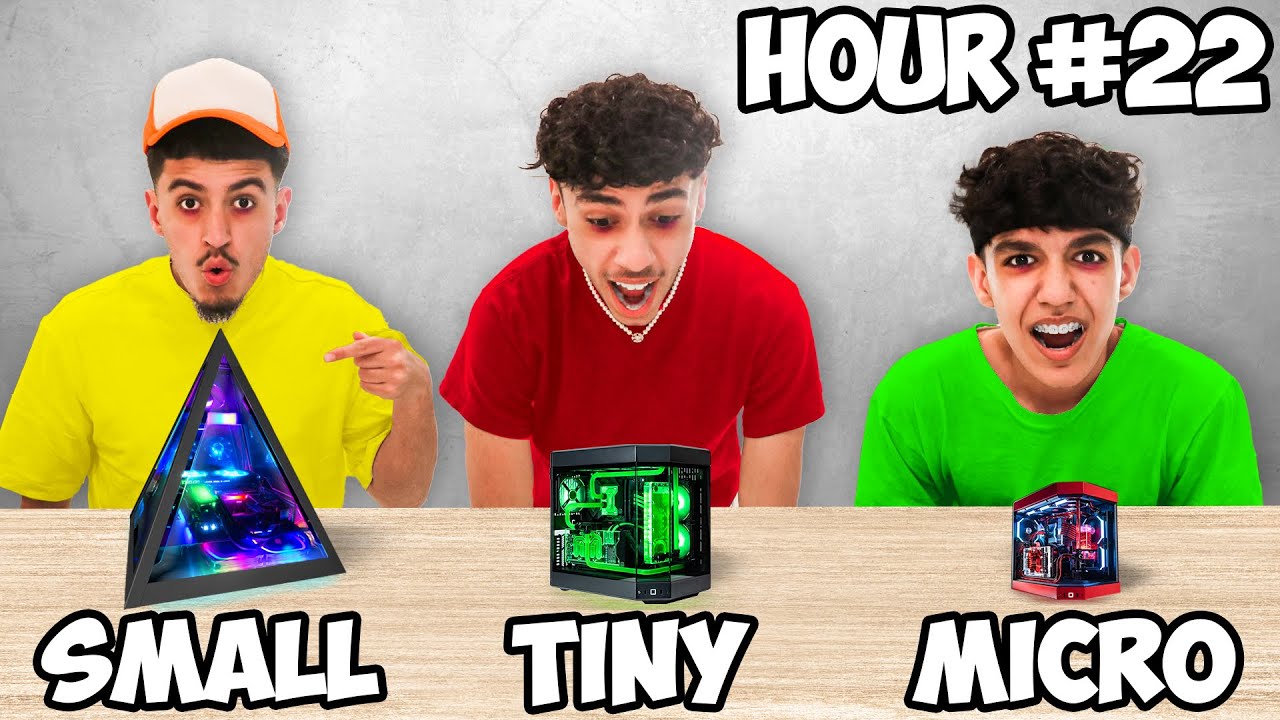 Using MINI Gaming PCs Only To Play Fortnite For 24 Hours w/ Brothers!