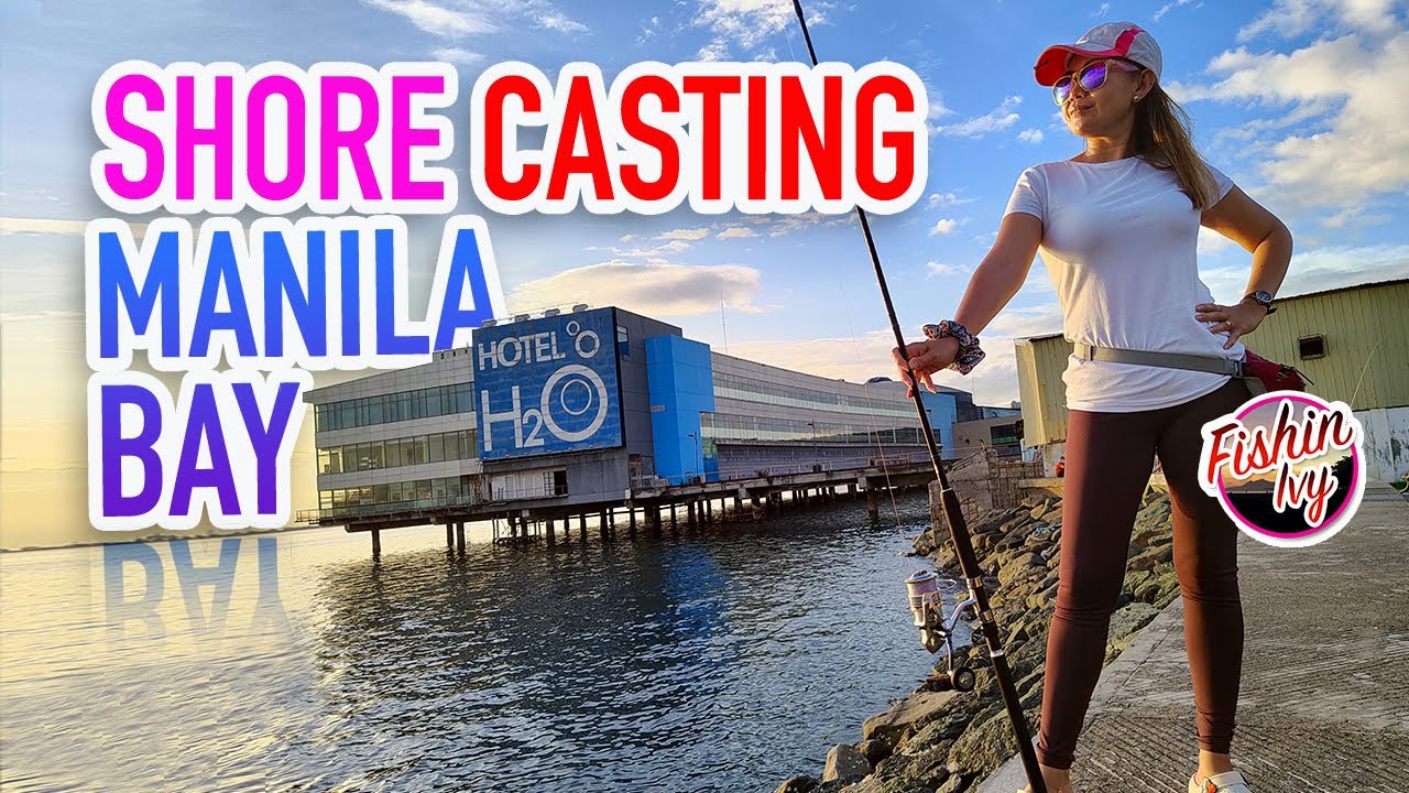 SHORE CASTING PHILIPPINES 🇵🇭 MANILA BAY FISHING | LADY ANGLER|girls who fish |best sunset|salmon