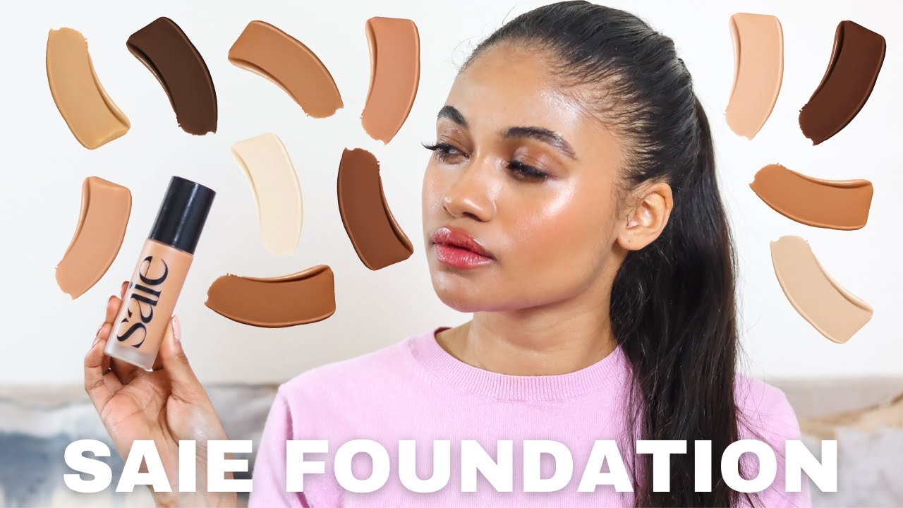 HONEST SAIE BEAUTY FOUNDATION REVIEW // honest saie beauty foundation review and try on!