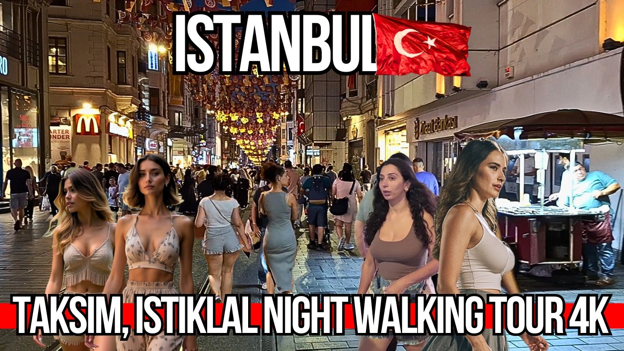 🇹🇷Must See Istanbul Taksim to Istiklal 4K Night Walking Tour 2025 | Shops, Restaurants, Cafes & Bars