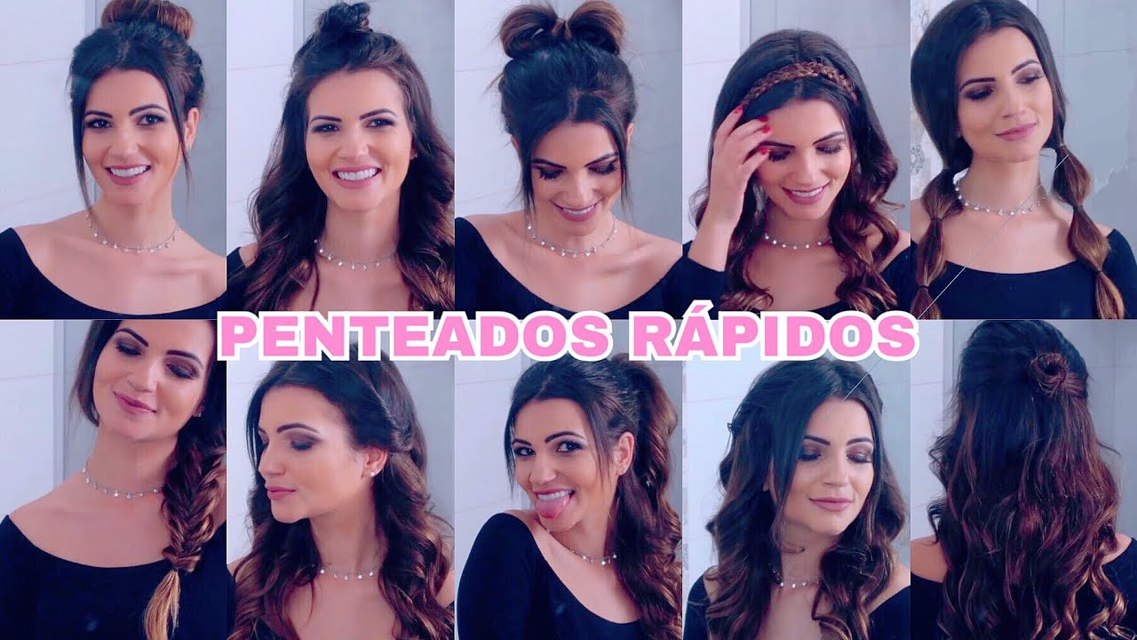 10 penteados ESTILOSOS e muito FÁCEIS para o dia-a-dia!