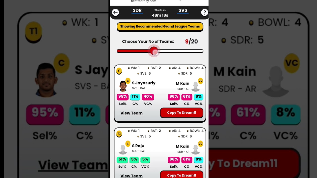 ai team generator for💸 dream11 | ai fantasy team maker 😱💵💸🤑🔥 #shorts #viral