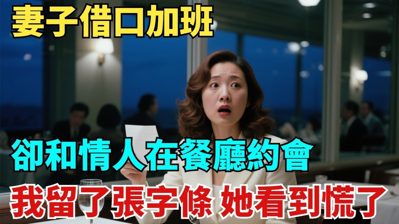妻子借口加班，卻和情人在餐廳約會，我沒打擾，留了壹張字條，她看到後慌了 #奇聞#故事#故事頻道#故事分享#情感
