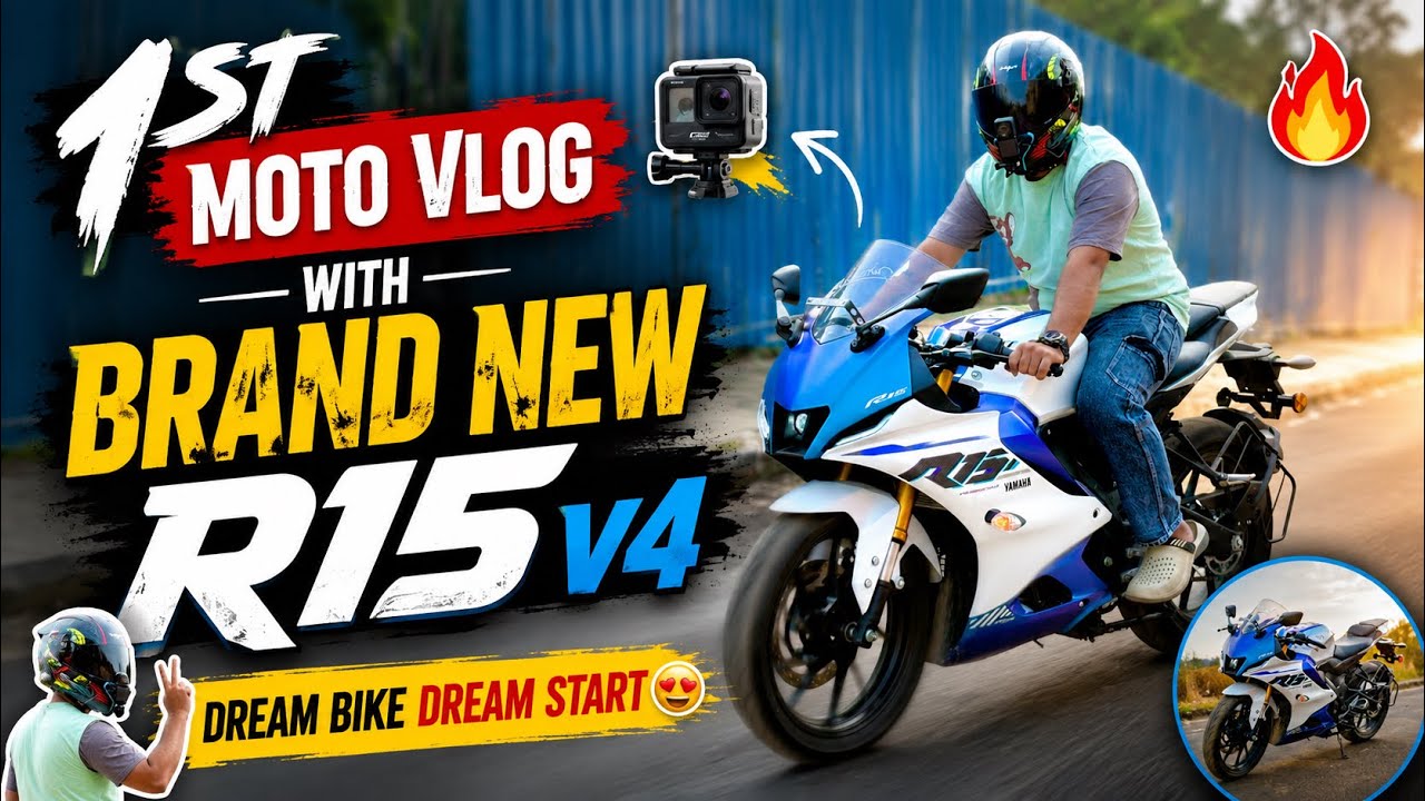 1st Moto Vlog R15 V4 Ke sath 😍Short Ride 🏍️82#trending #vlog #viral #r15v4 #fyp #motovlog