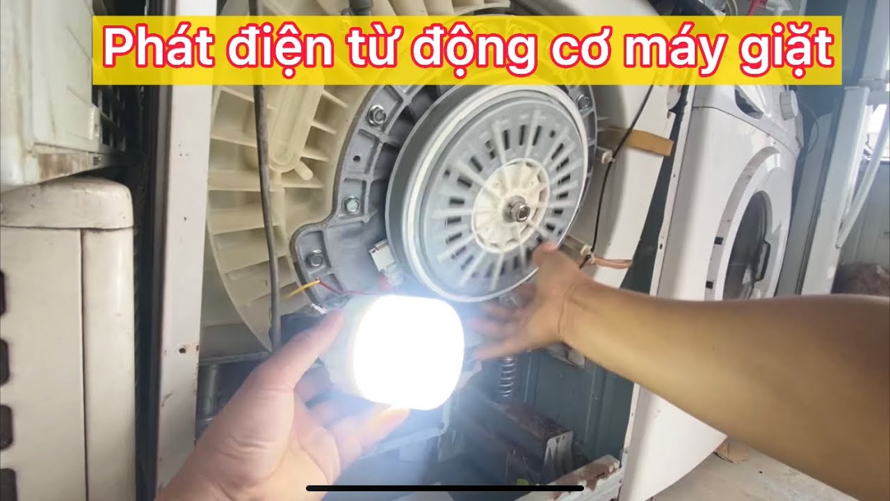 Cách phát điện từ motor máy giặt _Power generation from BLDC washing machine motor