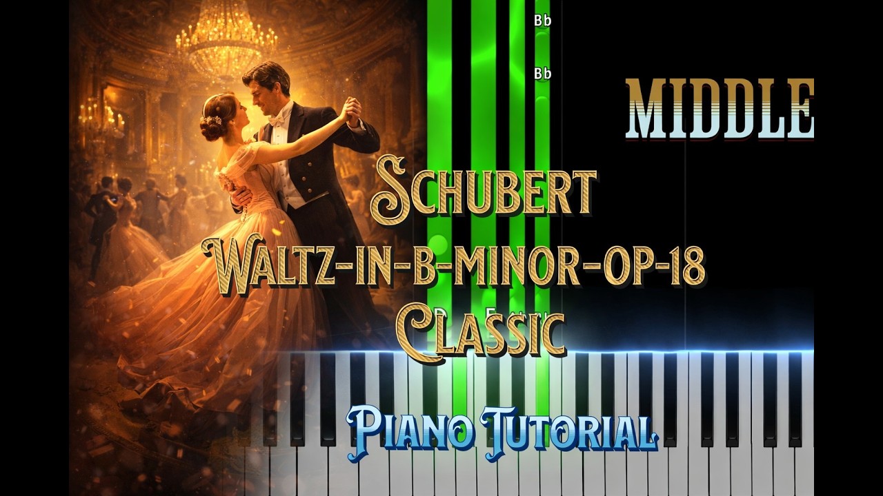 schubert waltz in b minor op  18  Middle Piano Tutorial