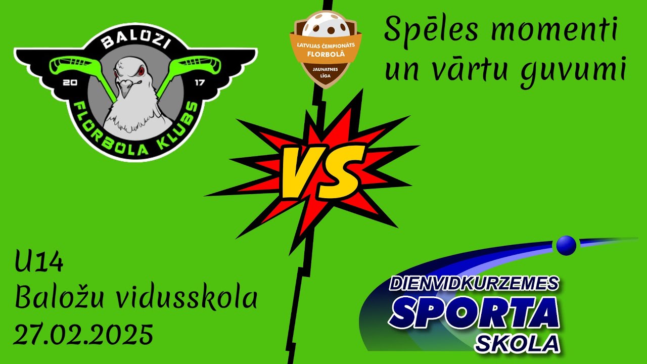 Florbols U14 FBK Baloži vs. DKSS/Grobiņas SC 27.02.2025