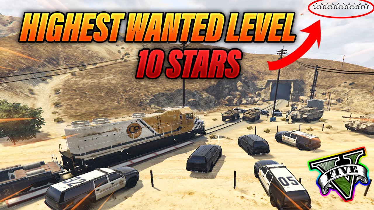 10-звездочный уровень розыска полиции!! GTA 5