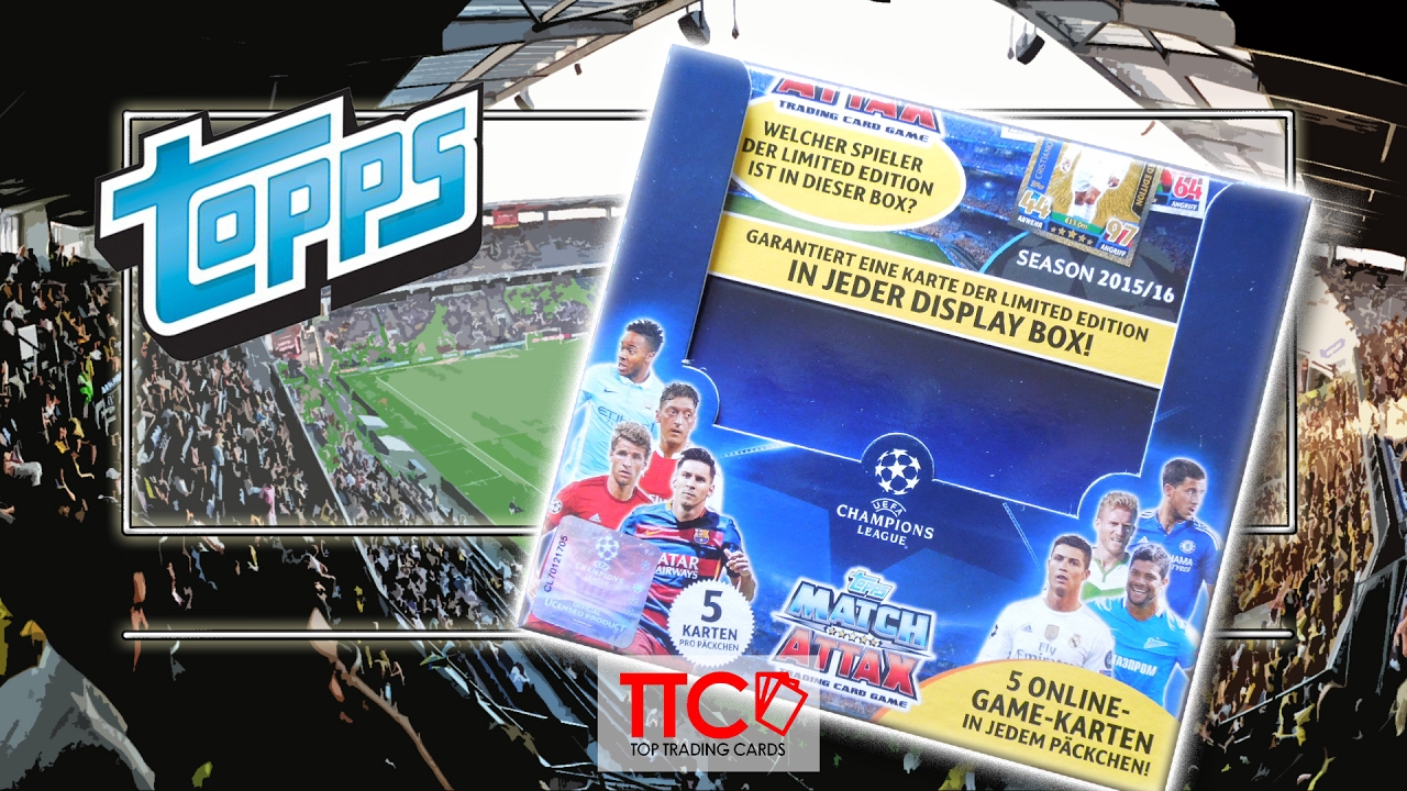 LIVE Match Attax Champions League 2016/2017 | 3x Display Box = 150 Booster | TOPPS