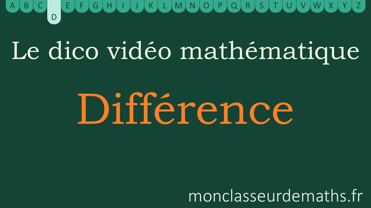 Dico vidéo : Différence