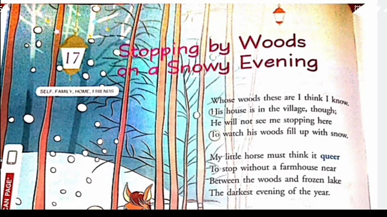 L-17 Stopping By Woods On A Snowy Evening || Class 6 || New Gem's English Reader.