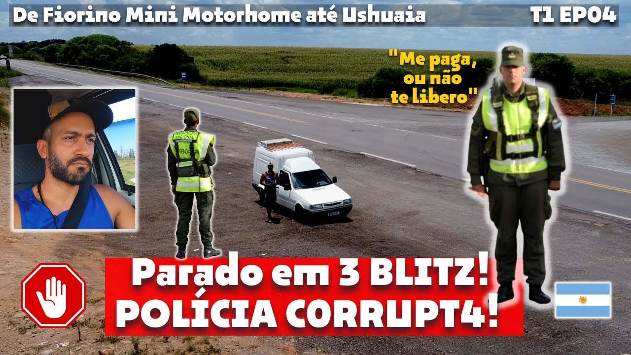 PARADO 3 VEZES EM BLITZ PELA POLÍCIA ARGENTINA! De Fiorino Mini Motorhome. T1 EP04