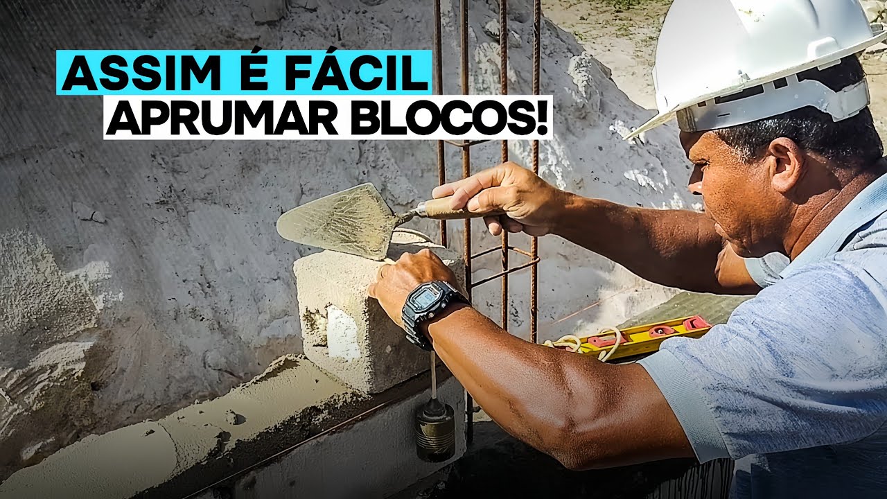 T&eacute;cnica simples de aprumar blocos de canto muro de frente da rua!