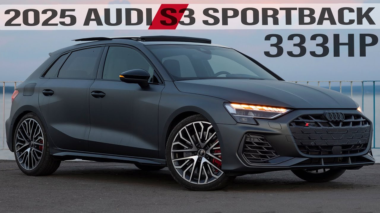 FULL SPEC! 2025 AUDI S3 SPORTBACK 333HP - Akrapovic, Daytona matte, new wheels - All details