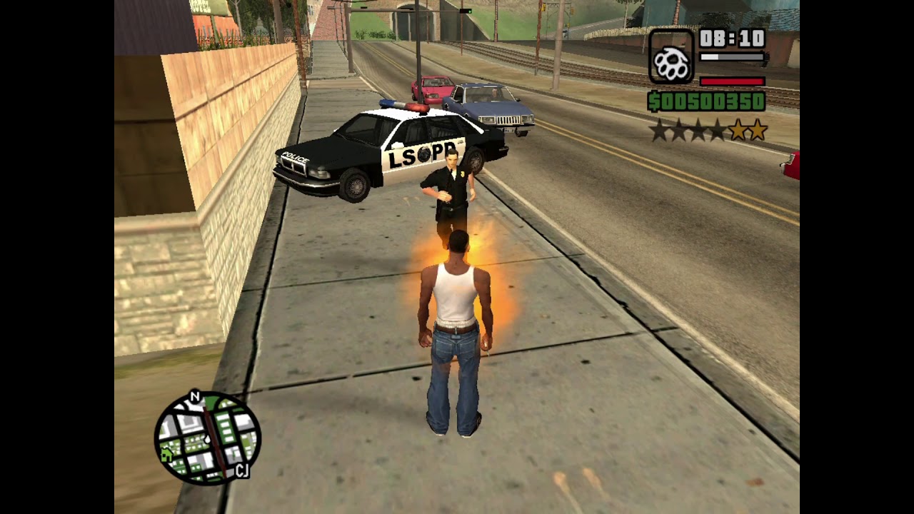 GTA San Andreas - CJ on Fire Bug