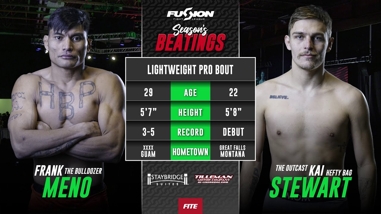 Fusion Fight League | Frank Meno Vs Kai Stewart | 12/10/2022