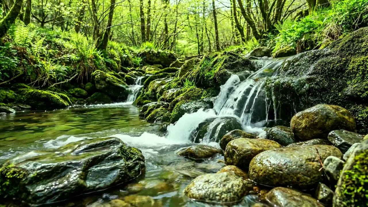Babbling Brook and Chirping Birds, Relaxing Water Sounds for Stress Relief and Deep Restful Sleep