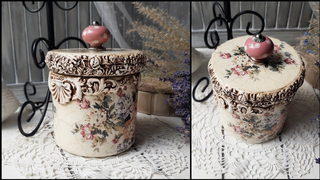 Vintage jar 💗 Decoupage