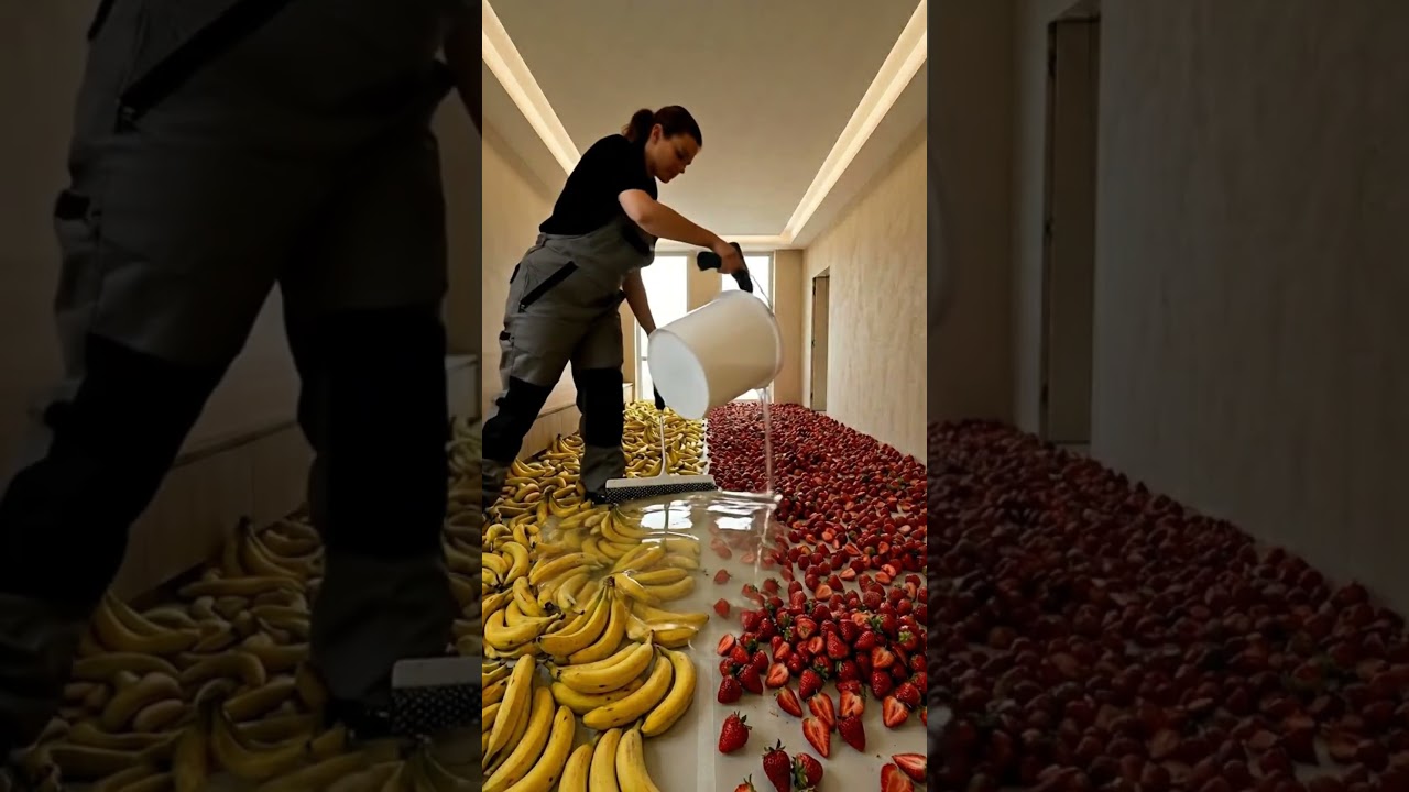 THIS BANANA vs STRAWBERRY FLOOR IS INSANE 😱 Deep Epoxy Glass Floor Transformation