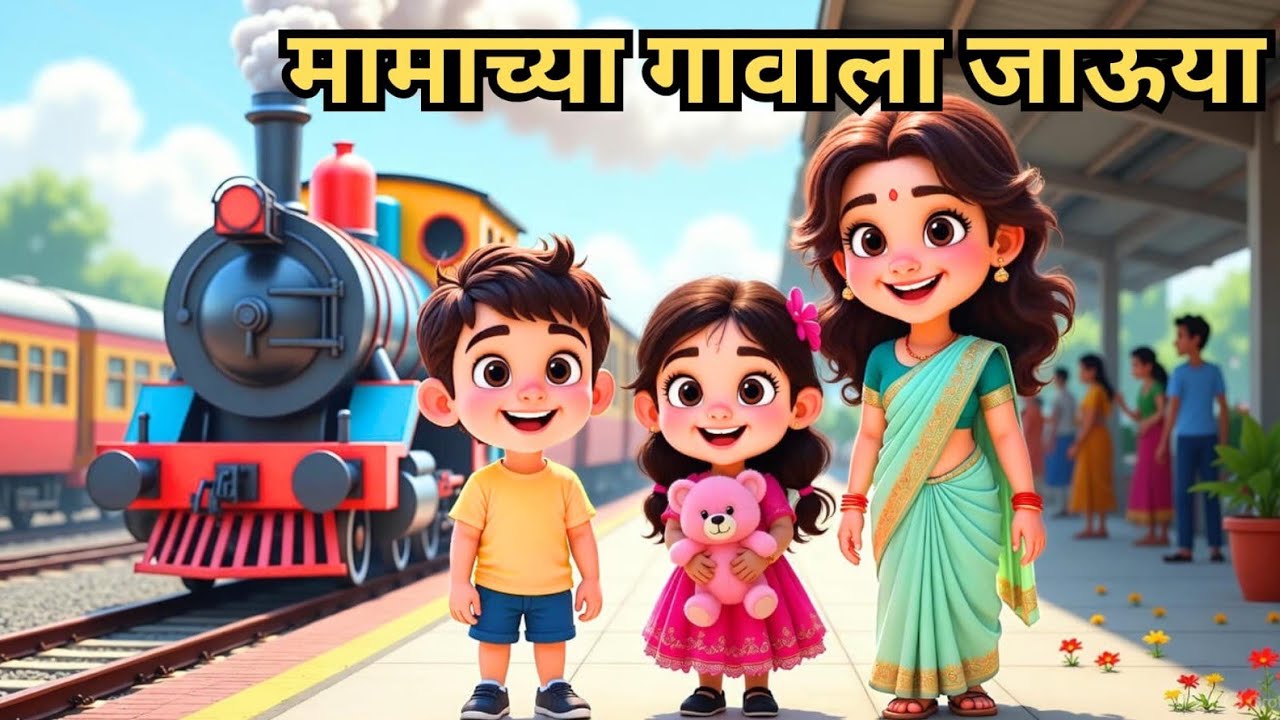 Mamachya Gavala Jauya | मामाच्या गावाला जाऊ या | Kids Train Rhyme Marathi | Marathi Balgeet | kids